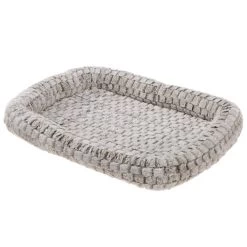 Coussin XXL Gris Clair En Fourrure écologique Pour Chien – 91x58x5 Cm
