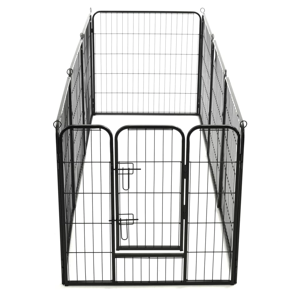 Parc Modulable En Acier Noir Pour Chien – 8 Panneaux De 80×80 Cm – Image 6