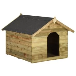 Niche D’extérieur En Bois De Pin Imprégné Avec Toit Ouvrant Pour Chien – 105x123x90 Cm