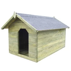 Niche D’extérieur En Bois De Pin Imprégné Avec Toit Ouvrant Pour Chien – 105x153x98 Cm