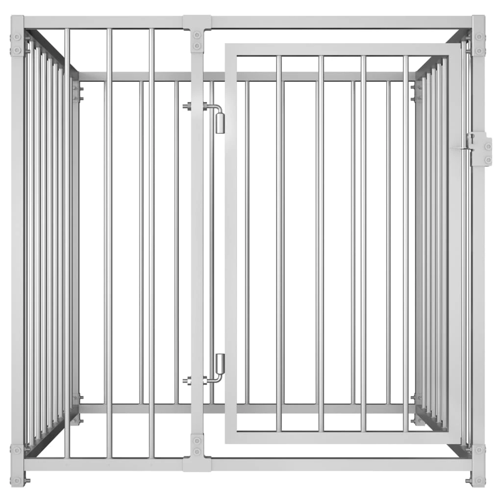 Chenil D’extérieur En Acier Galvanisé Pour Chien – Panneaux à Barreaux – 100x100x100 Cm – 1m² – Image 2