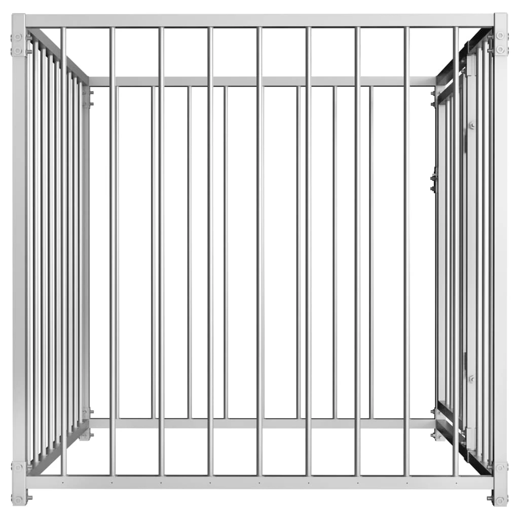 Chenil D’extérieur En Acier Galvanisé Pour Chien – Panneaux à Barreaux – 100x100x100 Cm – 1m² – Image 3