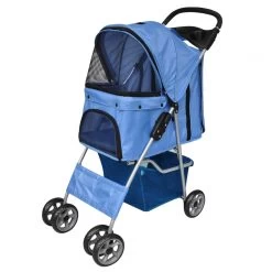 Poussette Pour Chiens Pliable – Bleu – Jusqu’à 15kg