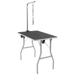Table De Toilettage Portable Avec Roulettes Pour Chien – 1 Attache – Bras Simple – 90x60x155 Cm