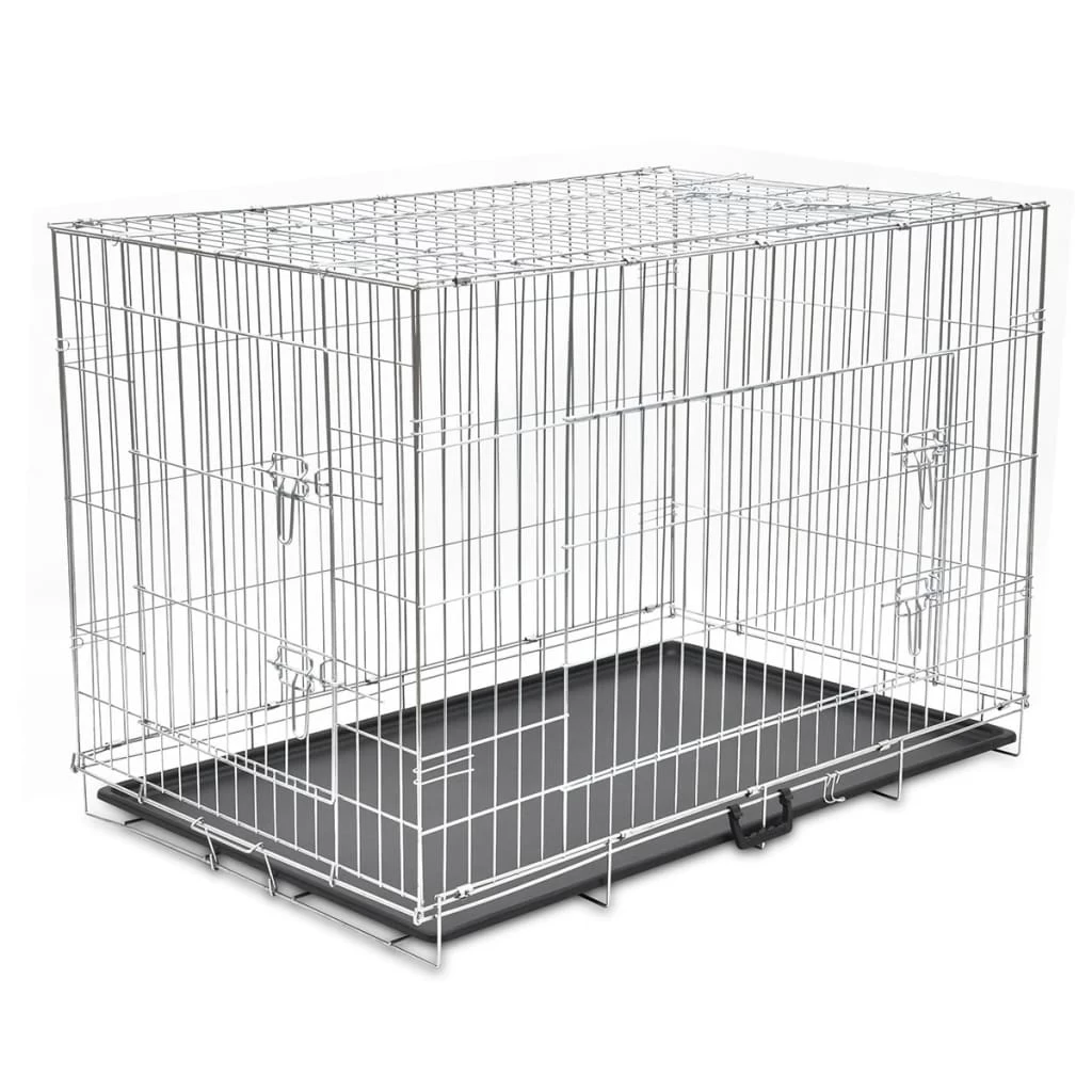 Cage En Acier Galvanisé Et Pliable Pour Grand Chien – 121x74x83 Cm