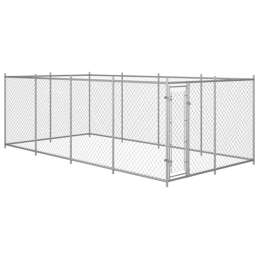 Chenil D’extérieur En Acier Galvanisé Pour Chien – Panneaux à Mailles – 800x400x200 Cm – 32m²