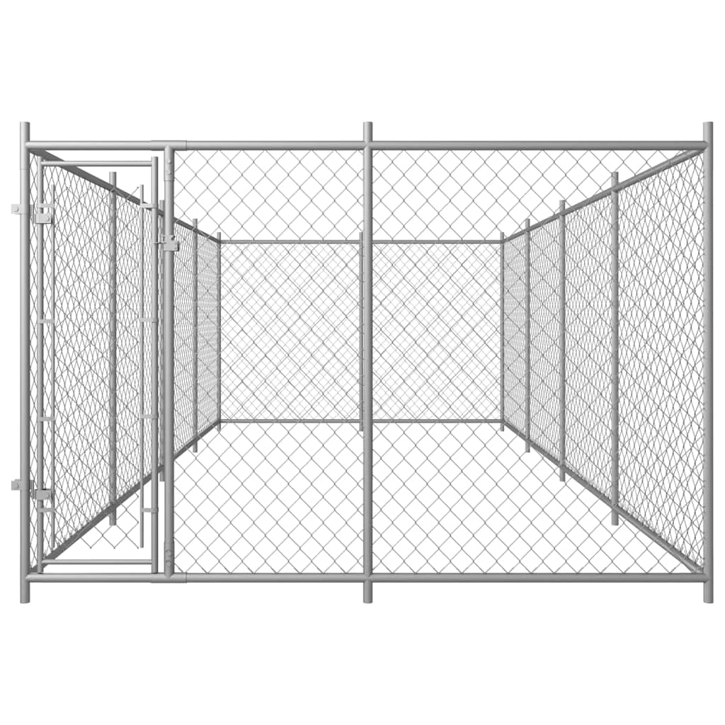 Chenil D’extérieur En Acier Galvanisé Pour Chien – Panneaux à Mailles – 800x400x200 Cm – 32m² – Image 2