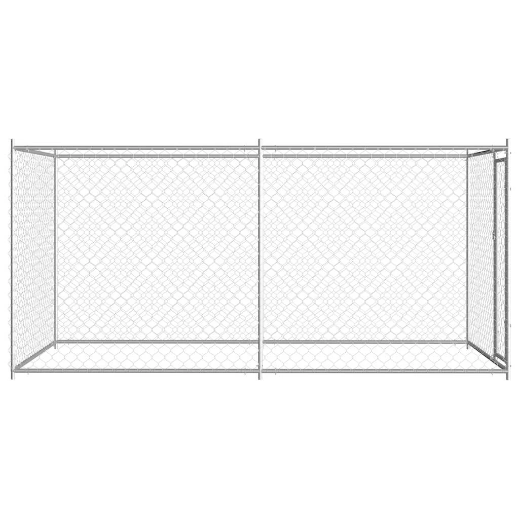 Chenil D’extérieur En Acier Galvanisé Pour Chien – Panneaux à Mailles – 382x192x185 Cm – 7m² – Image 3