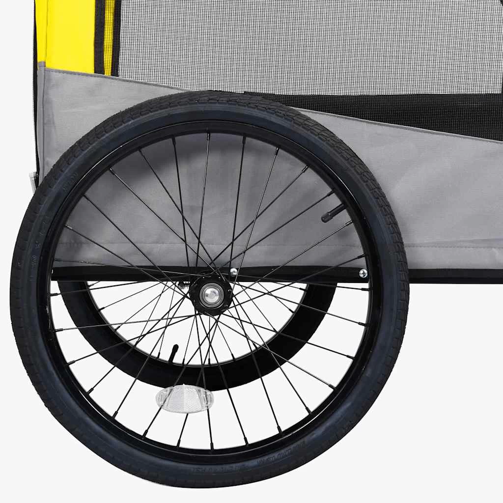 Remorque De Vélo Et Poussette Pour Chiens Jaune Et Gris – 2-en-1 – XXL – Image 9