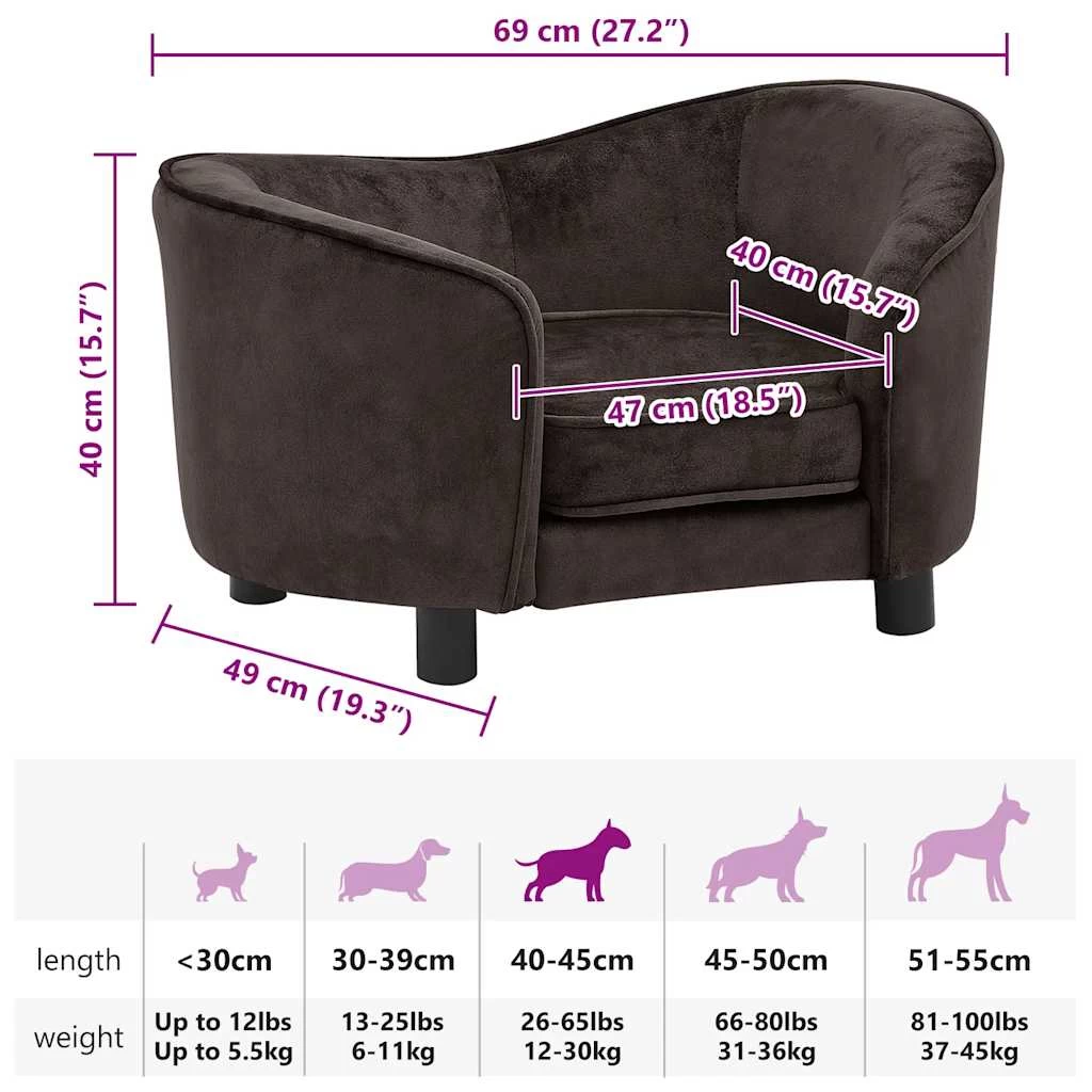 Canapé Pour Chien Marron – 69x49x40 Cm – Image 9