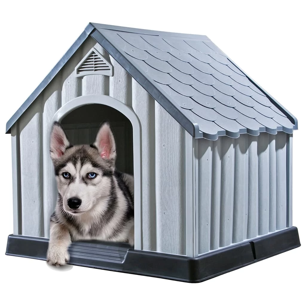 Niche En Plastique Gris Pour Chien – 92x87x91 Cm