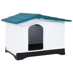 Niche En Plastique Bleu Pour Chien – 90,5x68x66 Cm