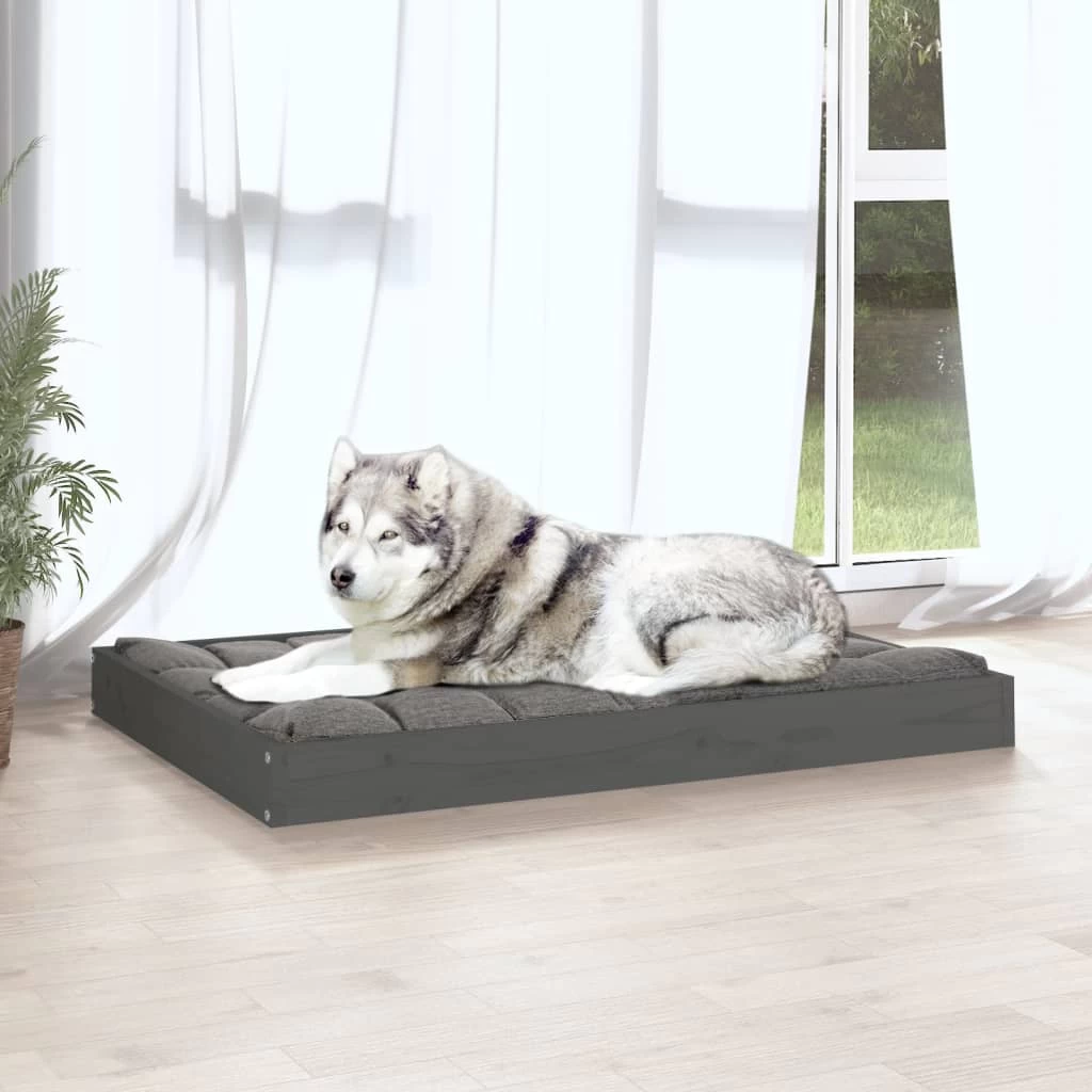 Lit En Bois De Pin Gris Pour Grand Chien – 101,5x74x9 Cm – Image 5