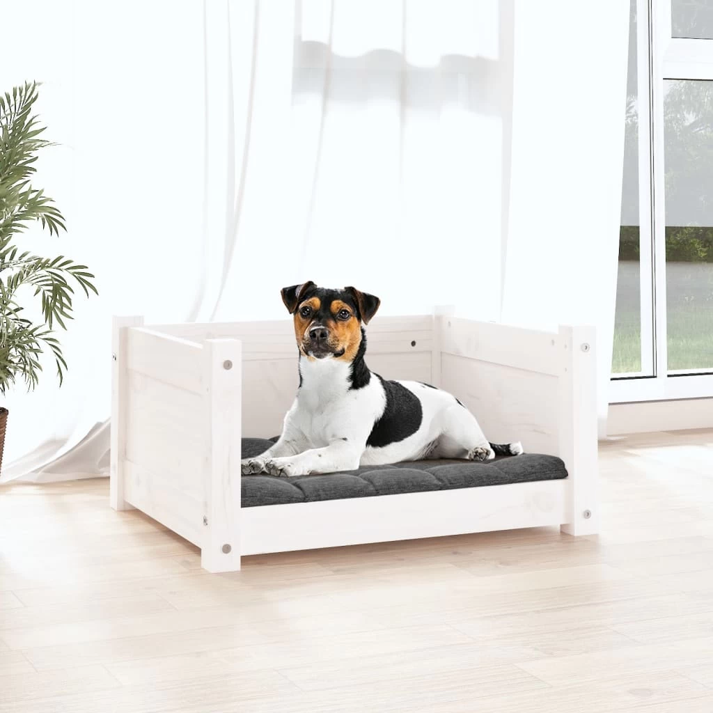 Lit En Bois De Pin Blanc Pour Petit Chien -55,5×45,5×28 Cm – Image 3