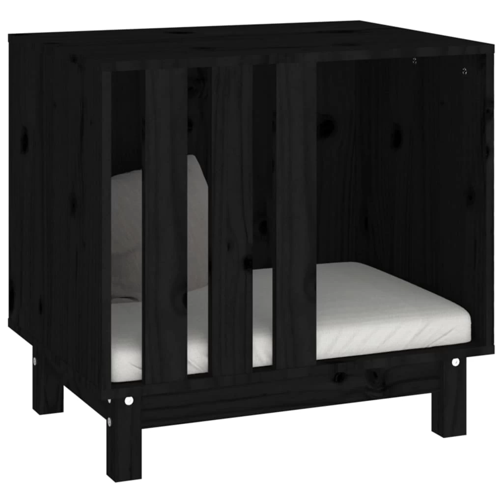 Niche D’intérieur En Bois Noir Pour Chien – 60x45x57 Cm – Image 4