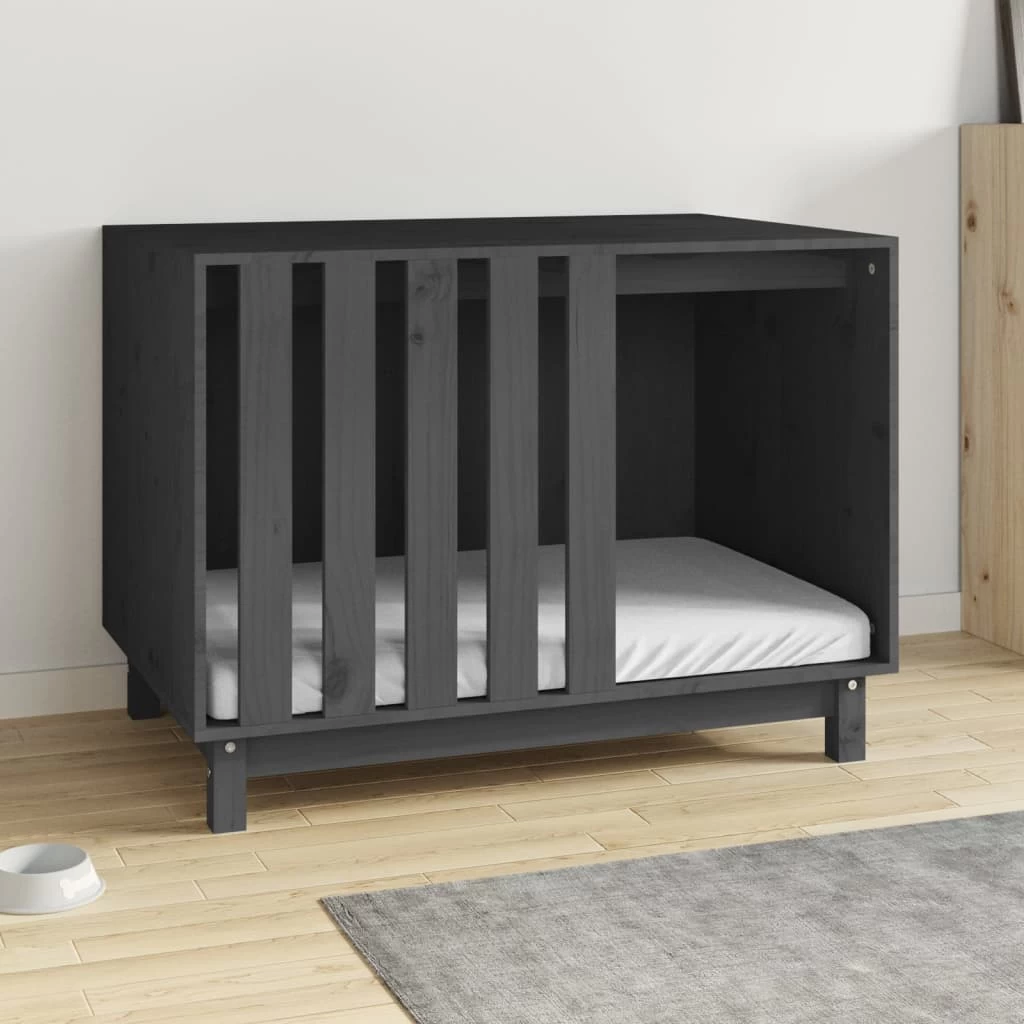 Niche D’intérieur En Bois Gris Pour Chien – 90x60x67 Cm – Image 3