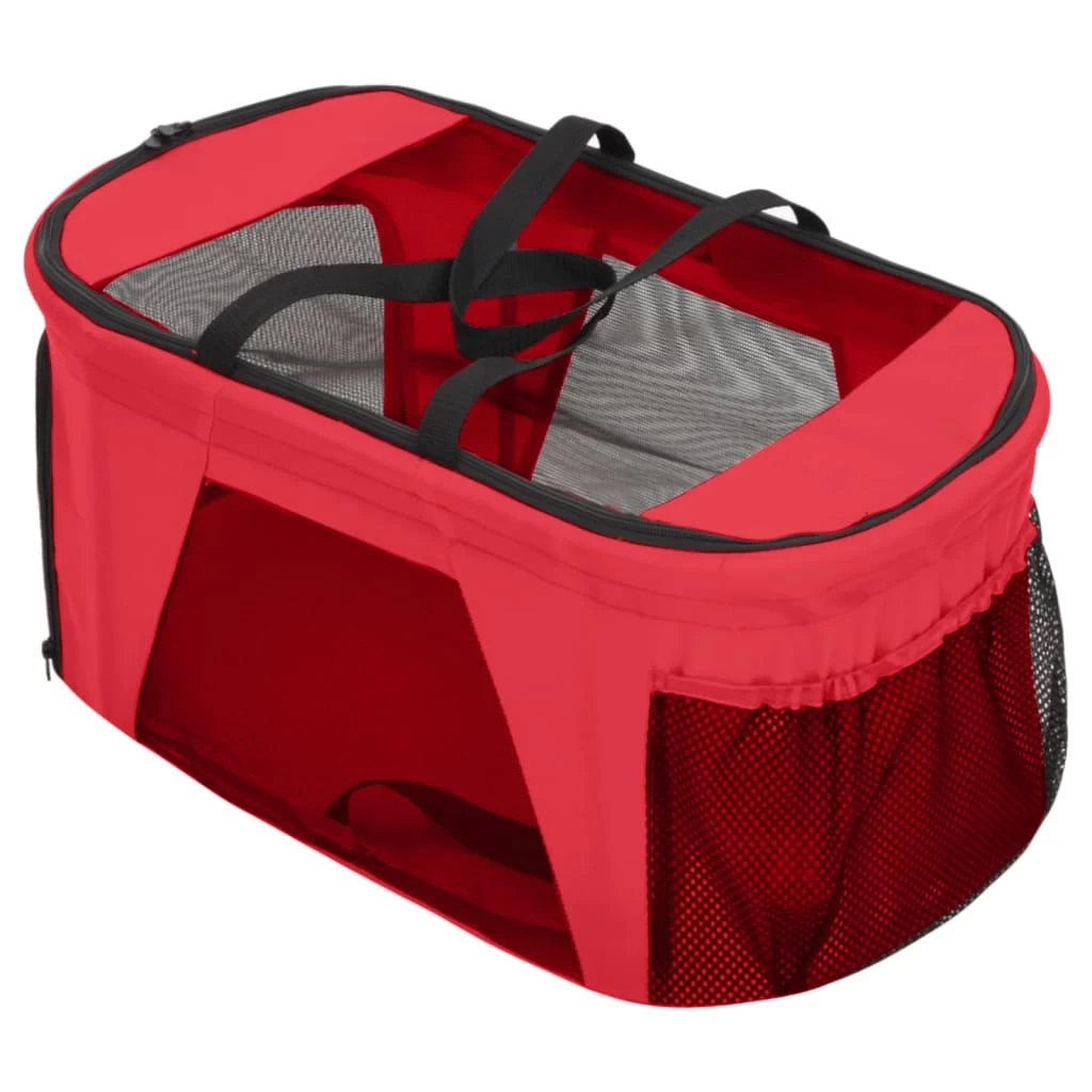 Poussette Pliable Pour Chiens – Rouge – Deux Niveaux – Image 9