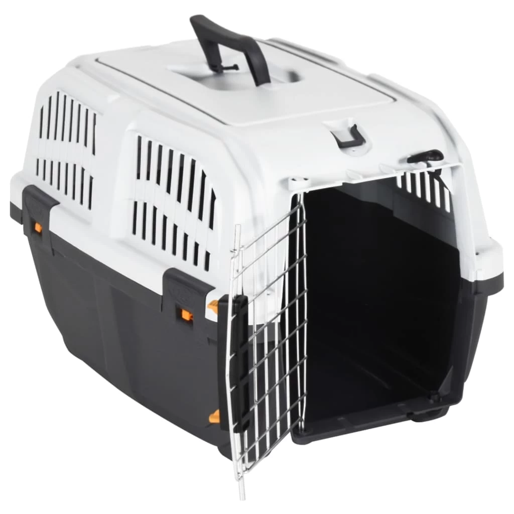 Cage De Transport En Plastique Noir Et Porte En Métal Pour Chien – 48×31,5×31 Cm – Image 2