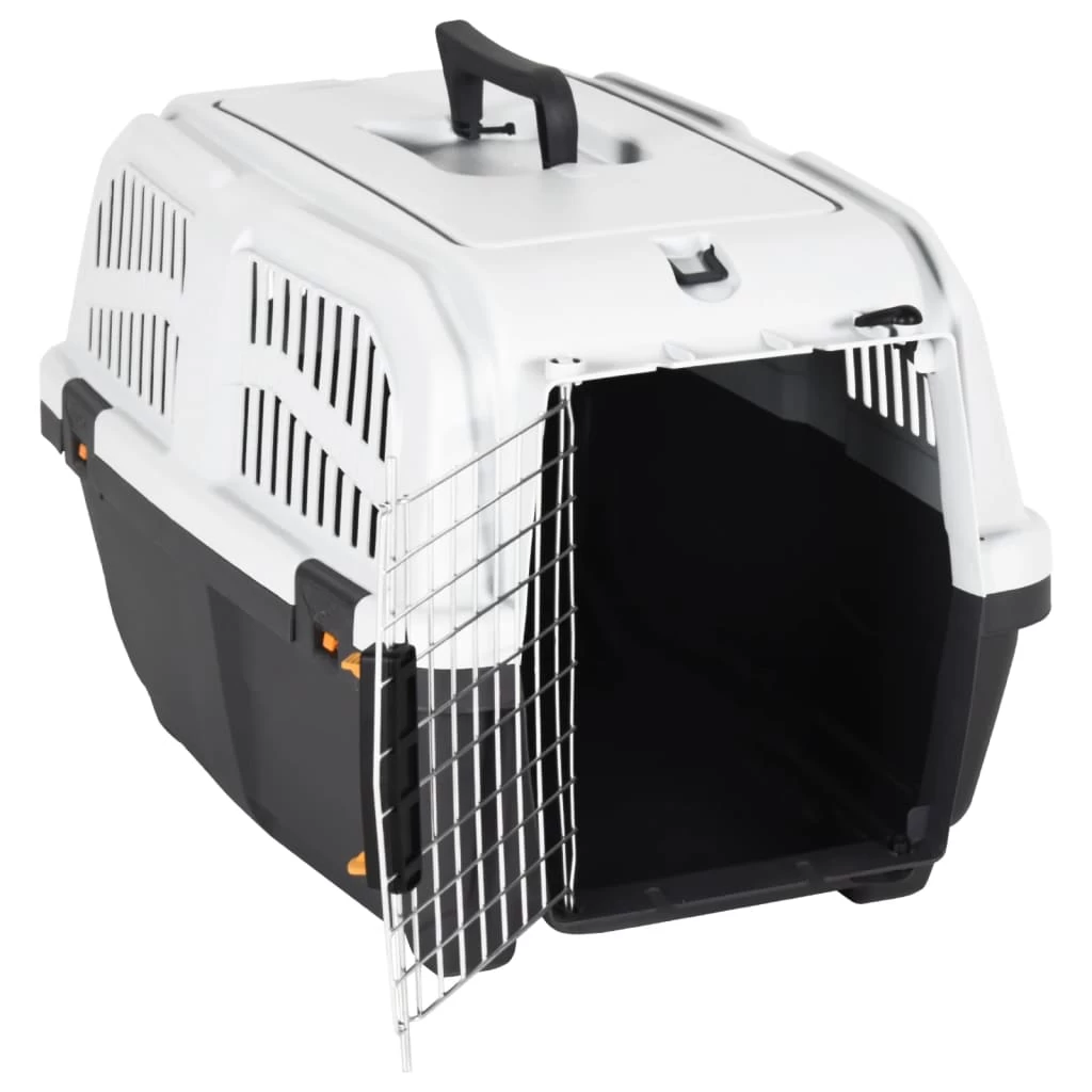Cage De Transport En Plastique Noir Et Porte En Métal Pour Chien – 60x40x39 Cm – Image 2