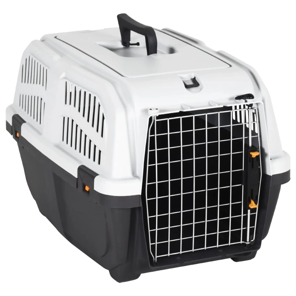 Cage De Transport En Plastique Noir Et Porte En Métal Pour Chien – 60x40x39 Cm – Image 3