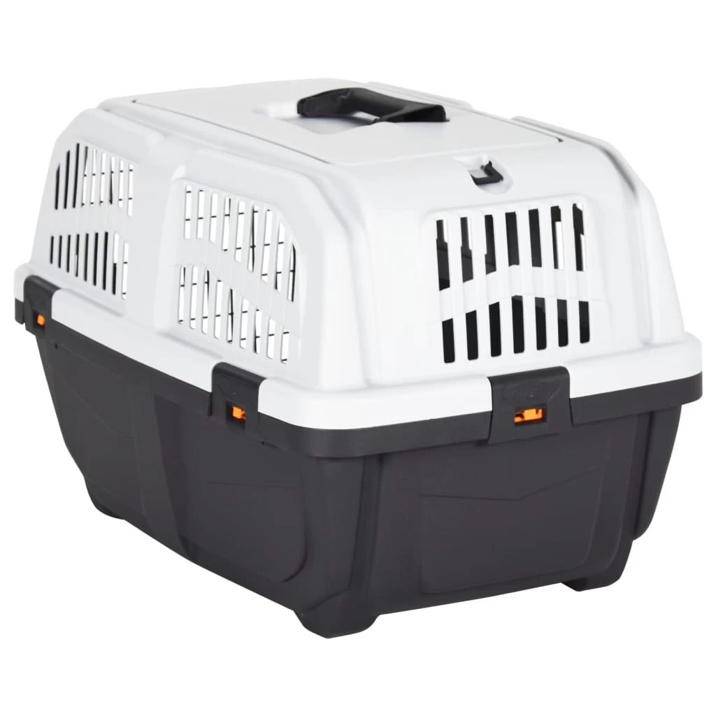 Cage De Transport En Plastique Noir Et Porte En Métal Pour Chien – 60x40x39 Cm – Image 6