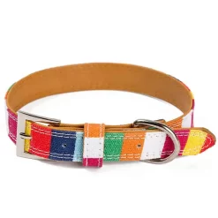 Collier Pour Chien En Cuir Multicolore