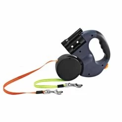 Laisse Double Pour Chien Rétractable Noir