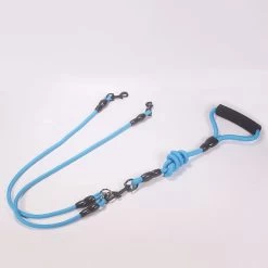 Laisse Double Pour Chien Détachable Bleu