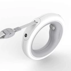 Laisse Rétractable Pour Chien Haut De Gamme Avec LED Gris