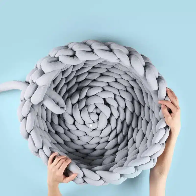 Panier Pour Chien Tressé Gris Clair – NID – Image 3